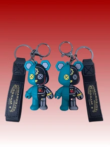 1-2pcs Cartoon Mechanical Teddy Bear Keychain, Car Key Chain, Home/Office Key, Anti-Lost Chain, Cute Bear Pendant, Mom Keyring, Bag Accessory, Backpack Lanyard, Delicate Decorative Key Chain - Multicolor - View 7