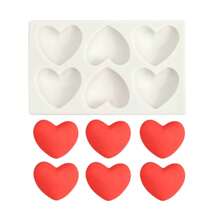 1 pièce Moule en silicone en forme de cœur pour fondant, moule à chocolat en forme de cœur, moule en silicone pour la cuisson, la décoration de gâteaux, l'artisanat du sucre et l'argile polymère pour Noël, la Fête des Mères, la Saint-Valentin, l'Action de grâce, etc.