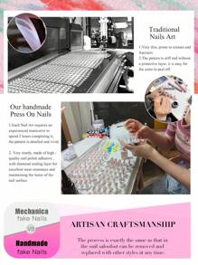 Y2K 10PCS Handmade Press On Nails Long Coffin Shape, 3D Heart Rhinestones & Leopard French Design, DIY Glue On False Nails For Women, Perfect For Daily, Party, Prom, Wedding