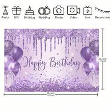 Decoração de Aniversário com Bottom Iluminado de Balões Roxos Chamativo com Texto "Feliz Aniversário", Adequado para Festa, Aniversário, Decoração Temática e Decoração Interna/Externa, Disponível em Vários Tamanhos - Multicolorido - Visão 4
