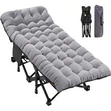 ABORON Oversized XXL Folding Camping Cot W/Mat For Adults, 78" L X 32" W X 18" H, Heavy Duty Outdoor Bed With Carry Bag,1200 D Layer Oxford Travel Camp Cots - U 炭灰色 - 查看 1
