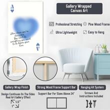 1pc Framed Canvas Wall Art, Light Blue Canvas Wall Art Slow Down You're Doing Fine Retro Light Blue Ace Of Hearts Playing Card Print Poster Art Print Canvas Poster, Ideal Gift For Bedroom Living Room Hallway Dorm Wall Decor - 彩色 - 查看 9