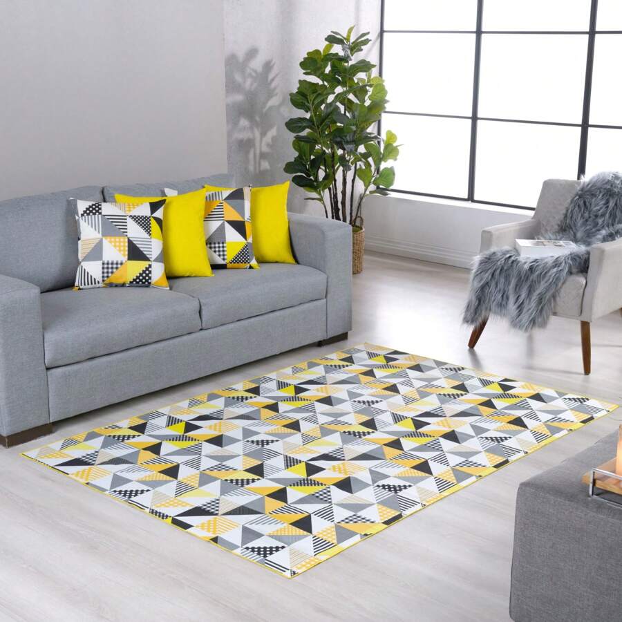 Living Room Bedroom Rug 1.00m X 1.35m Non-Slip - PUNTO AMARILLO - Ver 1