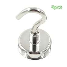 4pcs Strong Magnetic Hooks, Non Perforated Magnet Circular Anti Collision Magnetic Hooks, Household Storage, Kitchen, Bathroom, Office Hooks
