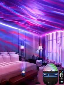 1pc Galaxy LED Light - Colorful RGB USB LED Atmosphere Light With Wave, Starry, Northern Lights Effects, Remote & Button Control, Night Sky Decor For Room, Bedroom, Kitchen, Home Decoration & Holiday Gift - Multicolor - View 8