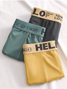 5pcs Men's Stylish HELLO Print Cool Triangle Pants, Bikini, Sexy And Comfortable Underwear - Nhiều màu - Xem 4