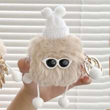 毛絨太陽眼鏡怪物設計保護套，適用於蘋果Airpods 1/2/Pro，無線耳機軟套，冬季版本 - 彩色 - 查看 12