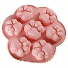 1个硅胶爪印模具，7个模腔，不粘烘焙，适用于制作狗狗零食和甜点