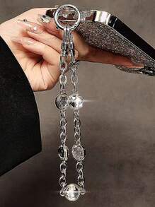 1pc Crystal Diamond Alloy Chain Mobile Phone Lanyard Mobile Phone Charm Compatible Camera Ccd Decorative Key Chain Mobile Phone Accessories Specially Designed For Women - Multicolor - View 4