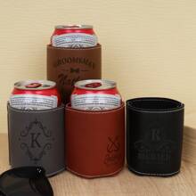 1pc Custom Leather Cup Cover, Custom Text Bottle Cover, Personalized Custom Name Letter Fashion Cup Cover, (6 Patterns To Choose From) Soft Protective Water Bottle Cover, Protecting Your Water Cup - Multicolor - View 2