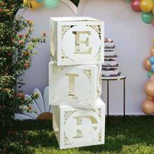 3 piezas Caja de globos con efecto hueco blanco para decoración de fiestas