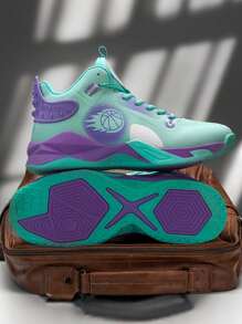 Men's Basketball Shoes, Anti-Skid Wear-Resistant Basketball Shoes For Teenagers - Baby Blue - View 3