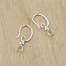 10PCS DIY Design Sieraden Bevindingen Zilverkleurige Gladde Pinch Bail Oorbelhaak Oorbelhaak