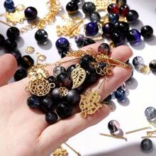 30g/Bolsa Juego de cuentas de cristal de vidrio y metálicas de colores surtidos - Kit de joyería DIY para hacer pulseras, tobillos y accesorios