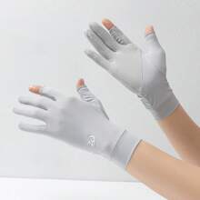 1 Pair Women's Ice Silk Fingerless Half Finger Anti-Slip Driving Sports Gloves, Women's UV Sun Protection Full Finger Touchscreen Non-Slip Breathable Summer Outdoor Gloves - Multicolor - View 13