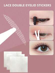 720/144pcs Double Eyelid Tape, Invisible Eyelid Tape Lifting Strips & 10ml Spray Bottle, Net Lace Eyelid Stickers, Water-Activated Eyelid Tool For Natural, Traceless, Strong & Long-Lasting Flesh-Coloured Double Eyelids. Comes With Tweezers And Forked Stick, Suitable For All Women