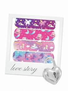 (30 piezas de vendas hemostáticas - Cuidado de heridas de emergencia) Varios estilos de patrones de unicornio, vendas elásticas respirables lindas y flexibles que protegen las heridas de hombres y mujeres para el botiquín de emergencia - Multicolor - Ver 8