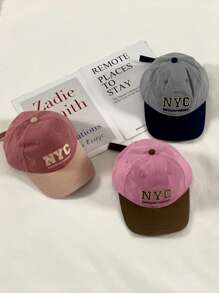 قبعة بيسبول أمريكية مطرزة بحرف واحد ، مناسبة للخروج والسفر والإطلالات اليومية