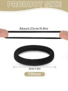 120 件/20 件女士随机混合纯色发带，优雅、有弹性、休闲，适合日常发型，黑色/咖啡色/莫兰迪色，4 厘米/1.57 英寸 - 彩色 - 查看 2