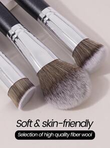 MAANGE 9Pcs Professional Facial Makeup Brush Set With Foundation Brush Blush Brush Contour Brush Eyeshadow Brush Large&Small&Medium Concealer Brush Double-Ended Contour Brush Shadow Brush,Retractable Blush Brush,Makeup Tools With Soft Fiber For Easy To Carrying,Brush For Travel,Gift For Women&Girl - 黑色 - 查看 10