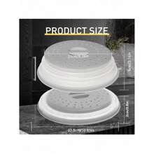 Tapa antisalpicaduras de microondas de silicona, tabla de escurridor de comida y frutas, cubierta de alimentos para microondas, tapa para plato de microondas, accesorio esencial de cocina, apto para lavavajillas