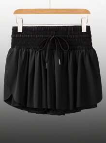 Blaosn Flowy Athletic Shorts For Women High Waisted Gym Yoga Workout Running Sweat Shorts Golf Tennis Skirt Skort Preppy Shorts Cute Clothes Summer - 黑色 - 查看 5