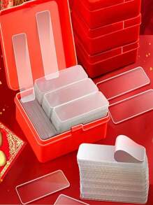 1 盒/60 件多用途可移除双面胶带，农历新年对联防水墙胶带，可重复使用的透明安装胶带，粘贴后轻轻按压