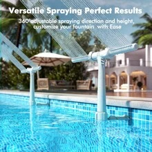 POOLHACKER Pool Fountain - Dual Spray Water Fountains For Above Ground/Inground Pools, 2-In-1 Adjustable Waterfall Pool Sprinkler Fountain For Cooling (For In-Tex & For Best-Way & Hay-Ward & Cole-Man) - 灰色 - 查看 3