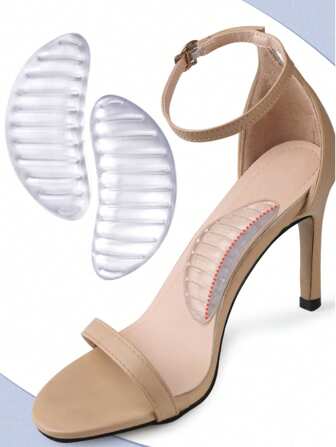 1 Pair Of Striped Soft And Comfortable Sweat-Absorbent And Breathable Fit Foot Non-Slip Foot Pads