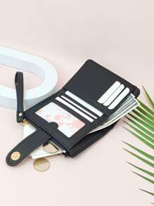 Women's Short Wallet Mini Handbag Multi-Function ID Card Holder Solid Color Coin Purse With Zipper Casual Soft PU Multi-Functional Wallet New Fashion Student Wallet Wallet Purse Wallet Mini Wallet Small Wallet - Black - View 4