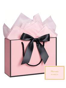 1/2/3sets, Large Paper Gift Bags - Comes With Tissue Paper And Greeting Cards - Valentine's Day Gift Bags - Portable Gift Bags With Handles - (Suitable For Women's Bridesmaids, Birthdays, Valentine's Day, Wedding Parties, Graduation Ceremony, Mother's Day)