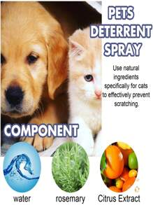 1 pieza/50ml Spray antirayado para mascotas, spray repelente para establecer área restringida para evitar que gatos/perros raspen muebles, sofás