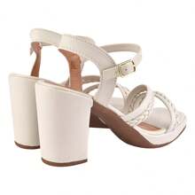 Women's Platform Sandal With Straps And Braids - 白色 - 查看 2