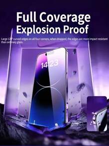 Bộ 3 miếng dán bảo vệ màn hình tương thích với iPhone 16/15/14/13/12/11/8/7/6, chống trầy xước, khung đen, kính bảo vệ màn hình cho 15ProMax 14Pro. - Trong sáng - Xem 2