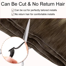 Genius Weft Human Hair Extensions Salon Quality Seamless Sew In Hair Extensions One Piece 50G Straight Hand Tied Invisible Genius Weft Easy To Style Real Human Hair - Dark Brown - View 7