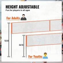 Freestanding Volleyball Training Net Or 4-Way Volleyball Net For Indoor Or Outdoor Use, Adjustable Height Portable Net System With Carrying Bag, Professional Volleyball Practice Trainer For Hitting Or Serving Drills Or4 Square Quick Assemble Game Set For Adults