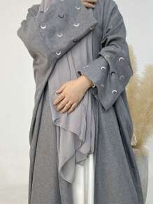 Women's Dubai/ Turkish Embroidered Elegant Long Robe, Modest Abaya