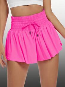 Blaosn Flowy Athletic Shorts For Women High Waisted Gym Yoga Workout Running Sweat Shorts Golf Tennis Skirt Skort Preppy Shorts Cute Clothes Summer - 玫瑰紅 - 查看 4