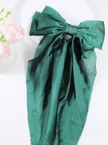 1 件女孩大号绿色蝴蝶结发夹，时尚、可爱、百搭、春夏风格 - 彩色 - 查看 5