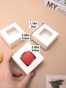 10 件迷你包装纸盒，带透明窗口，小尺寸蛋糕盒，杏仁饼盒，适用于节日、派对、糖果、M&M 巧克力豆、小饼干、迷你蛋糕、零食包装 - 紙本 - 查看 18