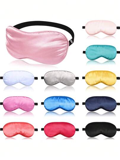 1pc Adjustable Elastic Band Silk Eye Mask, Multiple Color Options