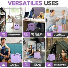 Foldable Rolling Crate For Stair Climbing : Handcart For Shopping Teacher Laundry (Lavender)