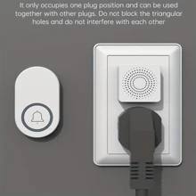 无线门铃 1 收 1 键响铃门铃长距离防水家用门铃。USB 门铃语音智能家用无线遥控远程电子音乐门铃无线数字响铃门铃全新自供电按钮具有防水功能适用于家庭酒店和公寓使用 - 白色 - 查看 6