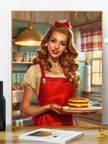 DIY 绘画套装 - 漂亮的女孩人物画，适合作为生日礼物、节日活动，无需绘画经验，可以装裱为墙壁艺术，轻松完成精美的艺术品 - 紅白色 - 查看 3