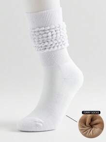 1/3 Cặp Vớ Len Dày Dặn, Tất Giữ Nhiệt Chân Cho Nam Và Nữ - trái cam - Xem 7