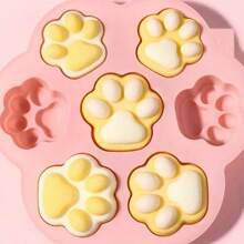 1个硅胶爪印模具，7个模腔，不粘烘焙，适用于制作狗狗零食和甜点