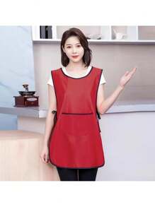 New Large Pockets Hairdressing Cloak Anti-Fouling Vest Hair Stylist Apron Kitchen Waterproof Home Cleaning Solid Color Apron - Multicolor - View 3