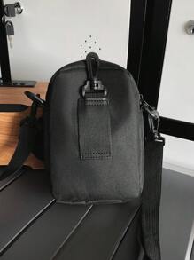 peach tree Peach Tree Men's Small Square Bag, Crossbody Bag, Waist Bag, Shoulder Bag, Phone Pouch, Coin Purse, Running Bag, Bike Bag, Fashion Solid Color Minimalist Zipper Closure Adjustable Strap Sports Casual Street Business Travel Vacation Essential Young Man Chic Square Bag