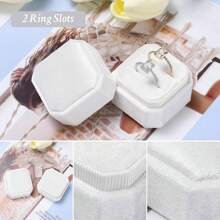 1 Pc Octagon Velvet Ring Box 2/3 Slots , Triple/Double Slot Ring Box Wedding Day Ring Box For Wedding Ceremony Wedding Ring Holder Ring Box For Wedding Proposal Engagement Ring Box Ring Boxes Back To School