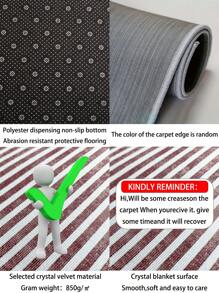 1 pieza Alfombra de terciopelo cristal con patrón geométrico moderno gris, 1000g/㎡, rectangular, antideslizante y lavable, adecuada para pasillo, sala de estar, cocina, comedor, oficina, para todo el año